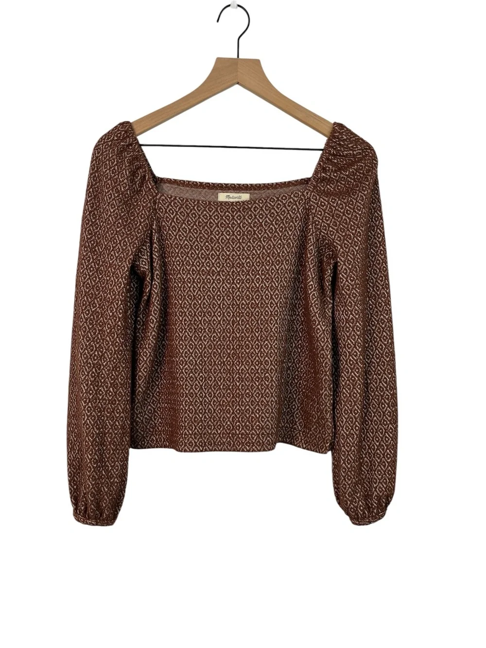 Madewell Jacquard Puff-Sleeve Crop Top